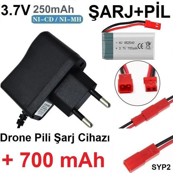Drone Pili Şarj Cihazı + 700 Mah Pil Syp2 Ph Mx2.0 Fiş Güç Adaptörü 3.7v 250mah - Image 1