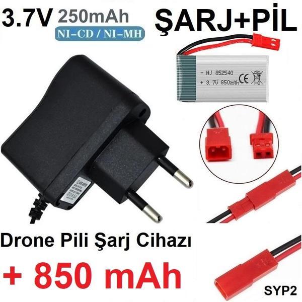 Drone Pili Şarj Cihazı + 850 Mah Pil Syp2 Ph Mx2.0 Fiş Güç Adaptörü 3.7v 250mah - Image 1