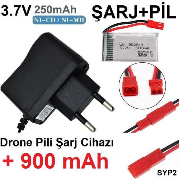 Drone Pili Şarj Cihazı + 900 Mah Pil Syp2 Ph Mx2.0 Fiş Güç Adaptörü 3.7v 250mah - Image 1