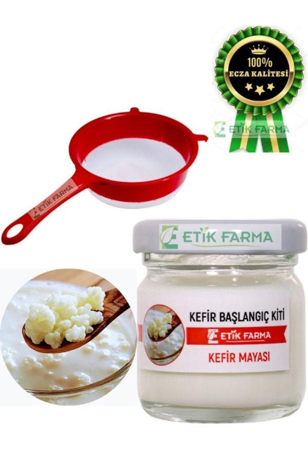Etik Fatma Özel Üretim Organik Kafkas Süt Kefir Mayası Başlangıç Kiti Süzgeç [ Canlı Kefir Taneleri ] - Image 1