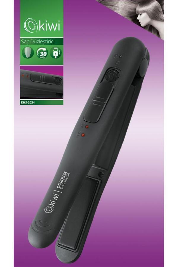 Kiwi Khs-2034 Şarjlı Lityum Pilli Portatif Taşınılabilir Saç Düzleştirici - Image 1