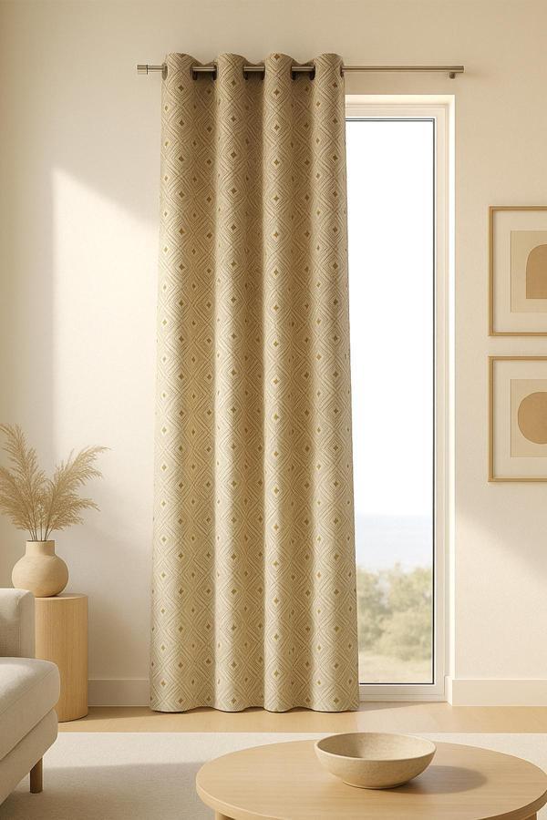 Como Halkalı Fon Perde Kahve 140x260 - Image 1