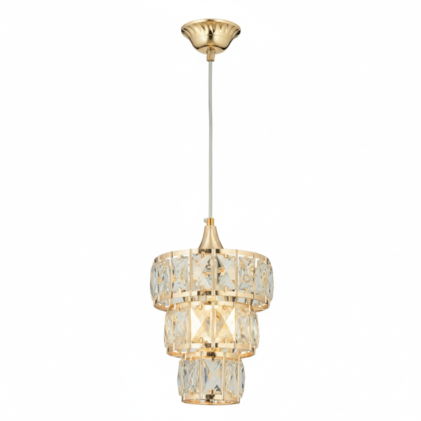 DG1122-K Kristal Avize – Gold (Yerli Üretim) - Image 1