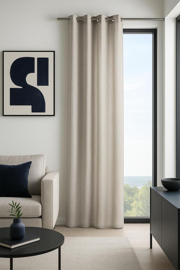 Osaka Halkalı Fon Perde Bej 140x260 - Image 1