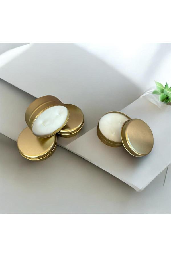 Calma Flame - Çeşme Limonu Aromalı El Yapımı Soya Mum – Altın Kapaklı Ve İki Fitilli - Image 1