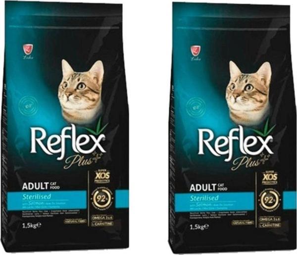 Reflex Somonlu Kısırlaştırılmış Kedi Maması 1.5 Kg X 2 Adet - Image 1