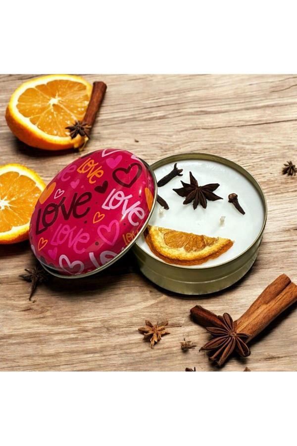 Calma Flame Love Yazılı El Yapımı Soya Mum – Romantik Hediye, Sevgililer Günü, Ev Dekor, Özel Gün , Hediye - Image 1