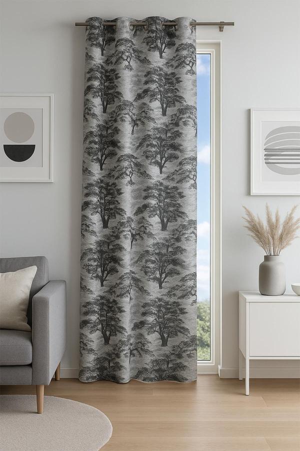 Ancona Halkalı Fon Perde Antrasit 140x260 - Image 1