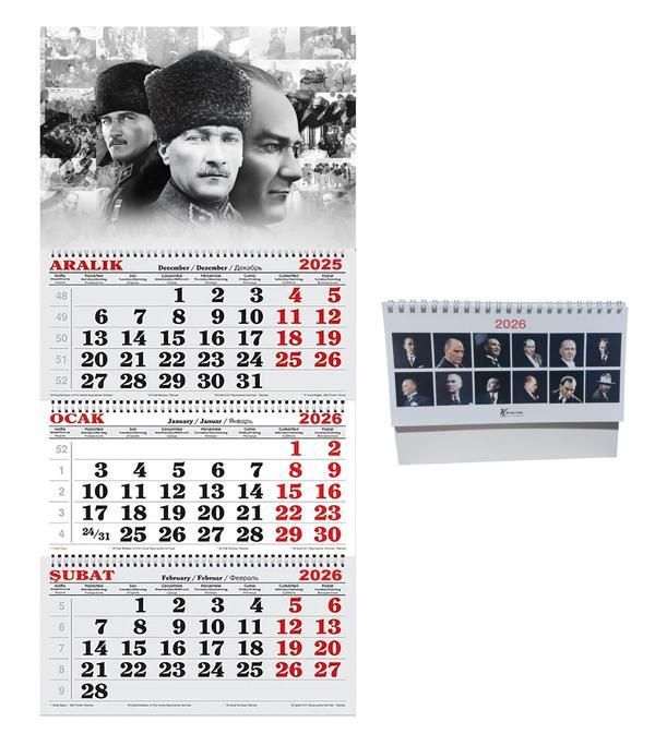 2026 Yılı Gemici Takvimi-ve Masa Takvimi -Farklı Atatürk Resimleri - Image 1