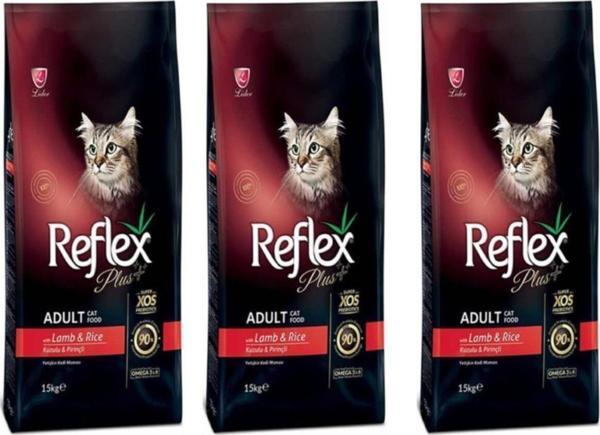 Reflex Plus Kuzu Etli Yetişkin Kedi Maması 1,5 Kg 3'Lü Set - Image 1