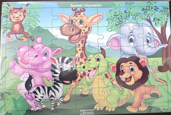 Ahşap Puzzle 24x30 cm 35 Parça Sevimli Hayvanlar Orman Hayvanları - Image 1