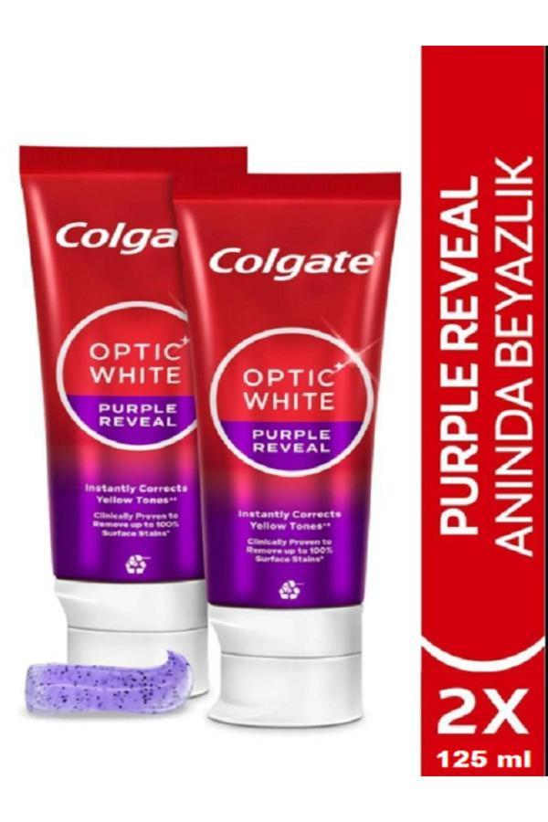 Colgate Optic White Purple Reveal Beyazlatıcı Diş Macunu 125 ml x 2 - Image 1
