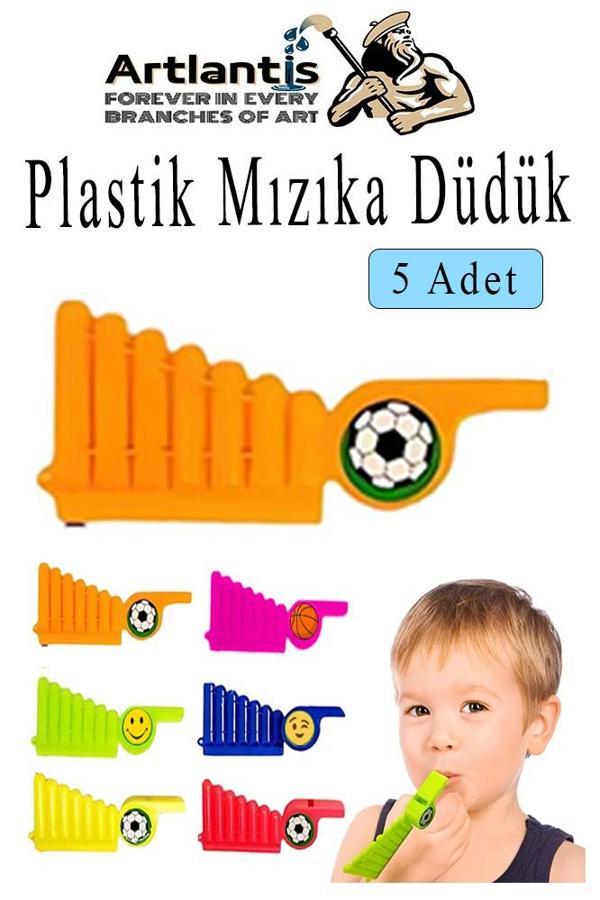 Mızıka Düdük 5 Adet Plastik Mızıka Plastik Düdük Nostalji Mızıka Oyuncak Karne Sınıf Çocuk Hediye - Image 1