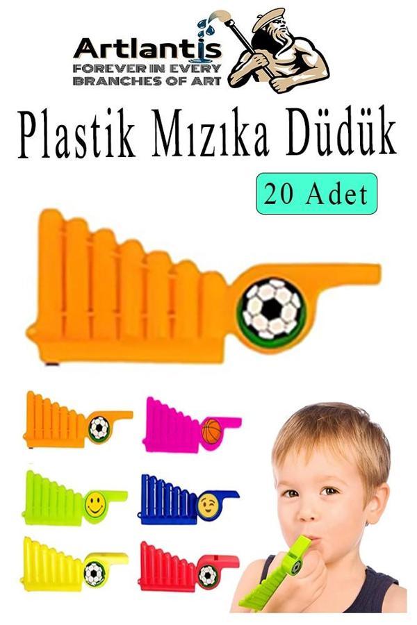 Mızıka Düdük 20 Adet Plastik Mızıka Plastik Düdük Nostalji Mızıka Oyuncak Karne Sınıf Çocuk Hediye - Image 1