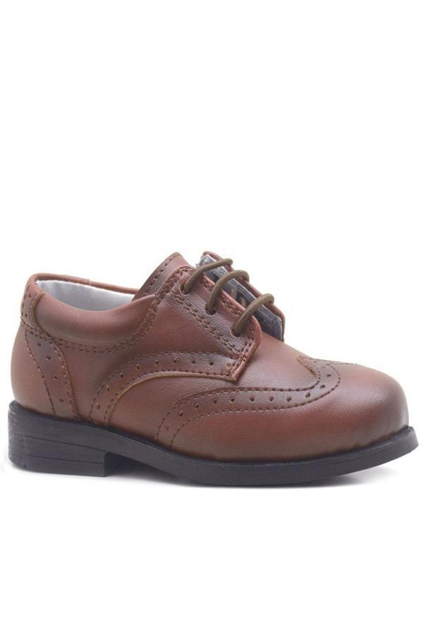 Rakerplus Titan Kahverengi Bağcıklı Klasik Erkek Bebek Ayakkabı - Image 1