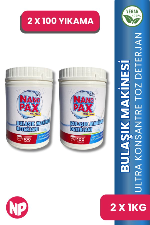 BULAŞIK MAKİNESİ PARLATICILI TOZ DETERJAN 2 X 1 KG - Image 1