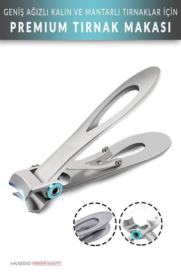 Muggio Geniş Ağızlı Premium Tırnak Makası Kalın Sert Mantarlı Tırnaklar İçin 8.5 cm - Image 1