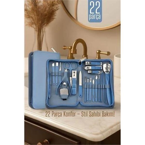 BFS  22 Parçalı Profesyonel Manikür Pedikür Seti – Bakım Çantası | Evde Profesyonel Tırnak Bakımı - Image 1