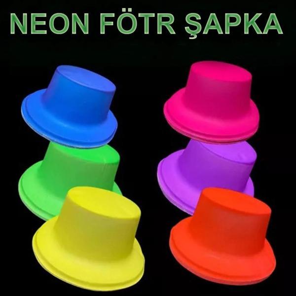 BFS   Neon Partisi Turuncu Renk Plastik Fötr Şapka - Image 1