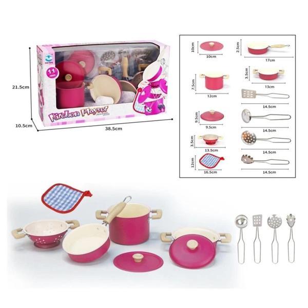 BFS   3815-6A Emaye Tencere 11 Parça Pembe -Vardem Oyuncak - Image 1