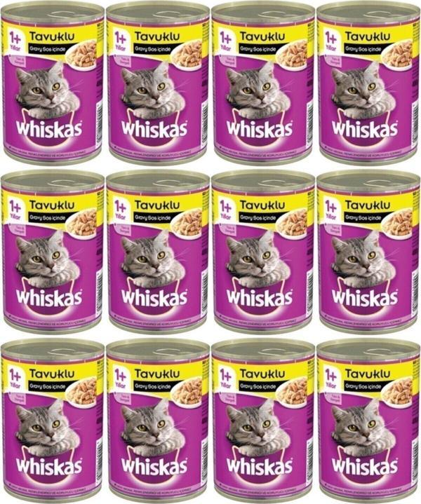 Whiskas Konserve Kedi Maması Tavuklu 400 Gr X 12 Adet - Image 1