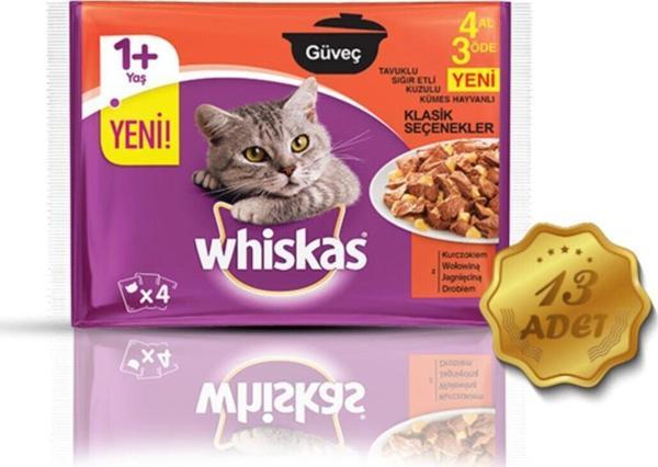 Whiskas Pouch Güveç Sığır Etli Kedi Konservesi 4 X 85 Gr 13 Adet - Image 1