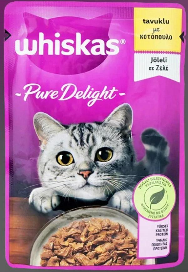 Whiskas Pure Delight Jöle Içinde Tavuklu Yetişkin Kedi Maması Pouch 85Gr X 28 Adet - Image 1