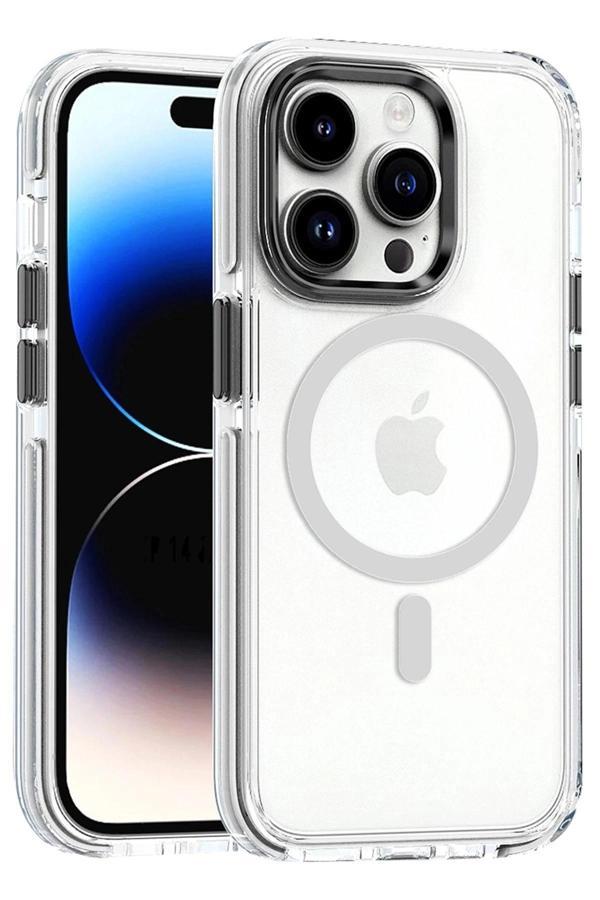 iPhone 15 Pro Bella Magsafe Kapak - Gri-(5796) - Image 1