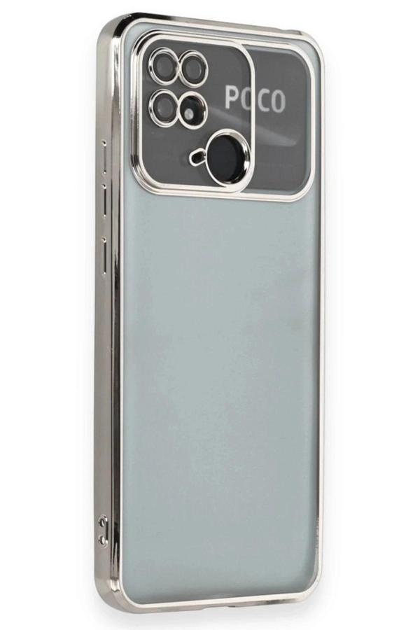 Xiaomi Redmi 10C Kılıf Lensli Silikon - Gümüş-(5796) - Image 1