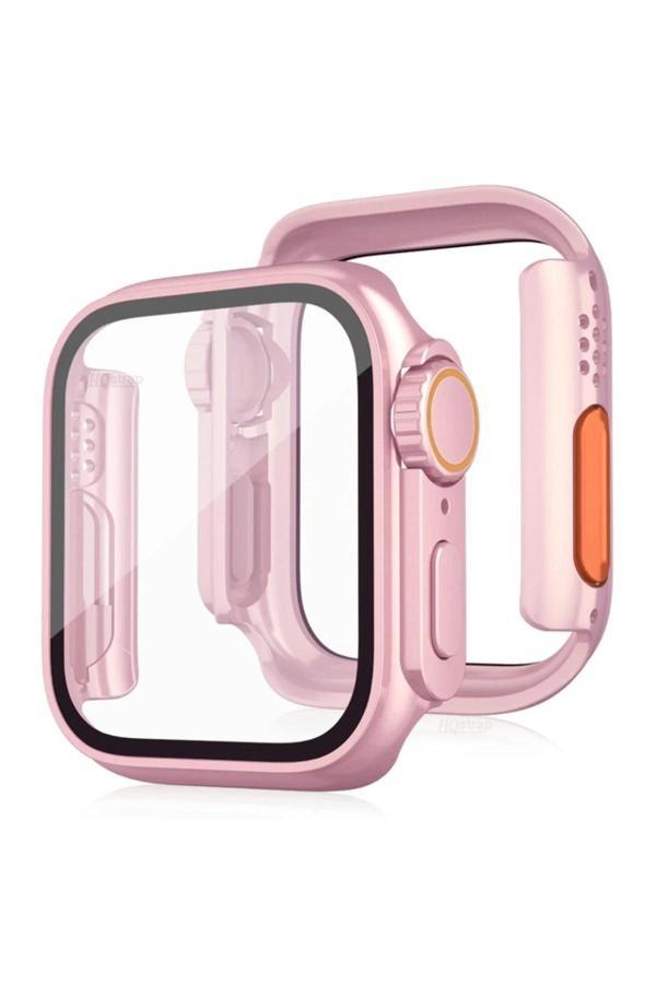 Apple Watch 45mm Watch 49mm Kasa Dönüştürücü ve Ekran Koruyucu - Rose Gold-(5796) - Image 1