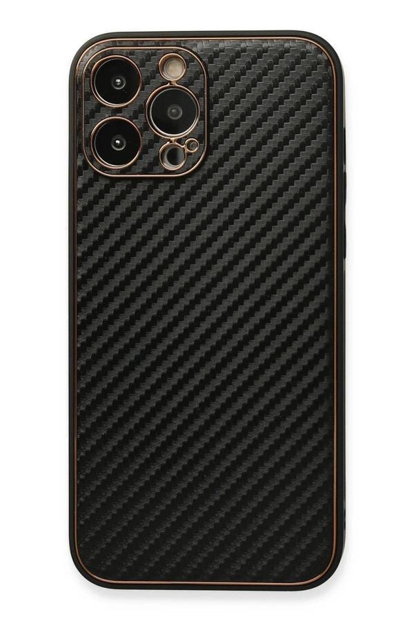 iPhone 13 Pro Kılıf Coco Karbon Silikon - Siyah-(5796) - Image 1