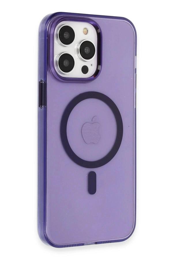 iPhone 14 Pro Max Kılıf Tron Şeffaf Magsafe Kapak - Derin Mor-(5796) - Image 1