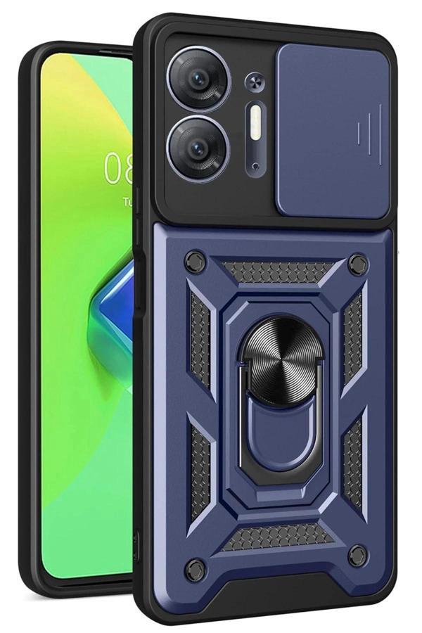 İnfinix Hot 30 5G Kılıf Pars Lens Yüzüklü Silikon - Lacivert-(5796) - Image 1