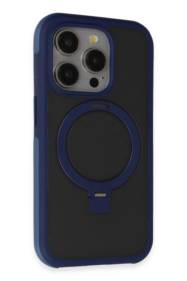 iPhone 15 Pro Max Zorda Airbag Magsafe Standlı Kapak - Lacivert-(5796) - Image 1