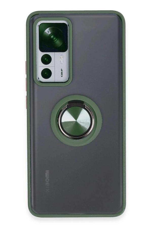 Xiaomi Mi 12T Pro Kılıf Montreal Yüzüklü Silikon Kapak - Yeşil-(5796) - Image 1
