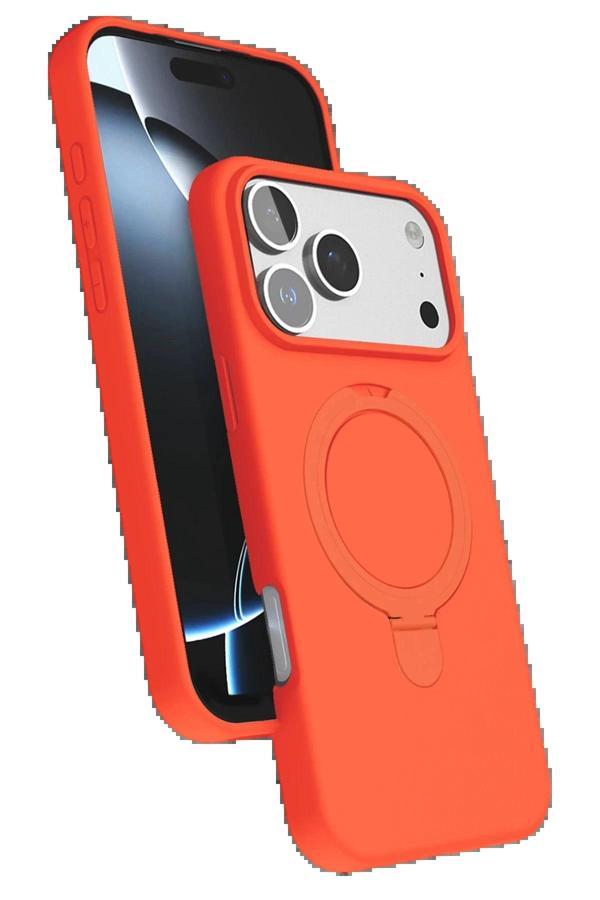 Apple iPhone 17 Pro Max Regal Magsafe Standlı Kapak - Turuncu-(5796) - Image 1