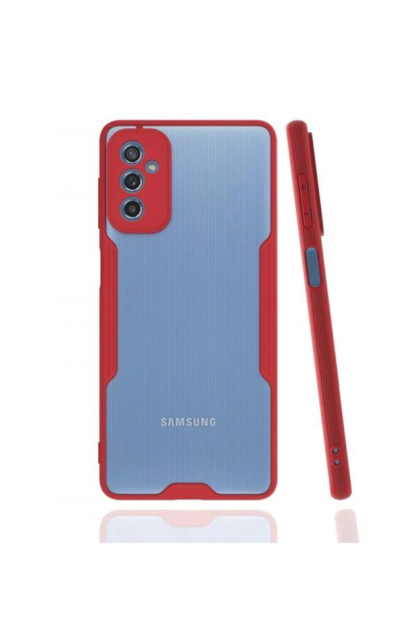 Samsung Galaxy M52 5G Kılıf Platin Silikon - Kırmızı-(5796) - Image 1