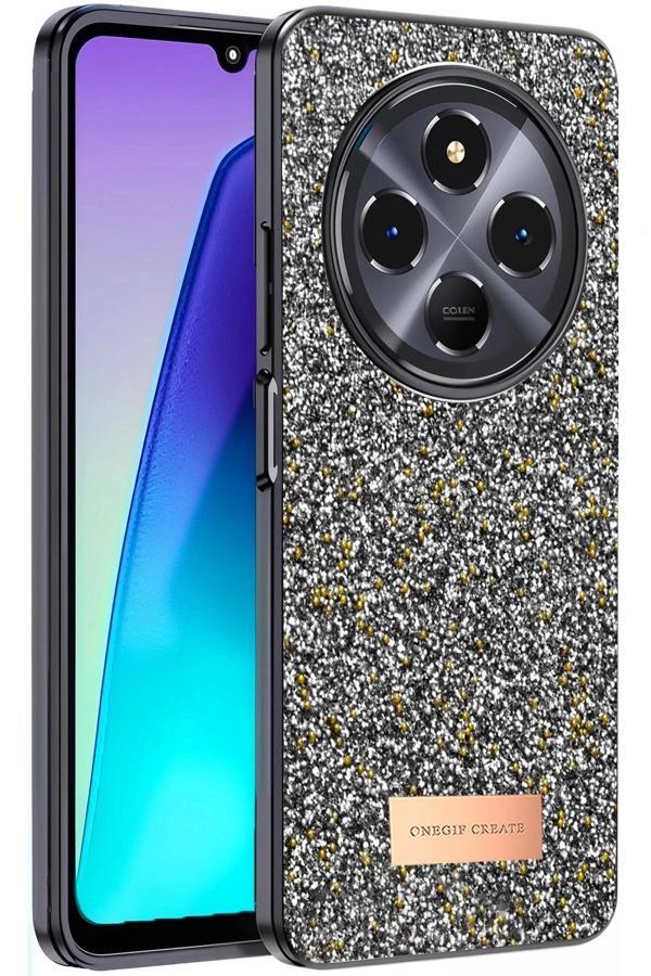 Xiaomi Redmi 14C Bright Simli Kapak - Gümüş-(5796) - Image 1