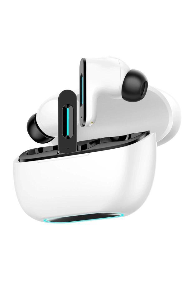 LS-518 Aktif Gürültü Engelleyici Özellikli TWS Airpods Kulaklık - Beyaz-Siyah-(5796) - Image 1