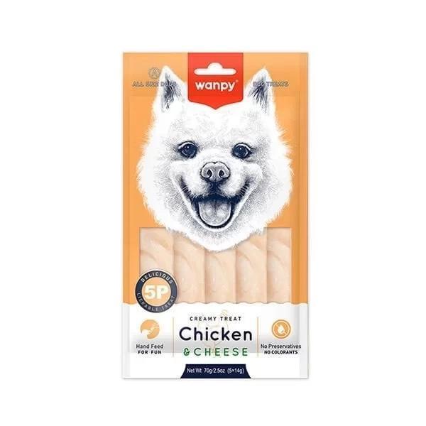 Wanpy Krema Tavuklu ve Peynirli Sıvı Köpek Ödülü 5x14 Gr - Image 1