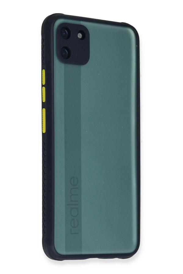 Realme C11 Kılıf Miami Şeffaf Silikon - Lacivert-(5796) - Image 1