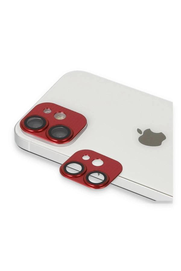 iPhone 11 Pers Alüminyum Kamera Lens - Kırmızı-(5796) - Image 1