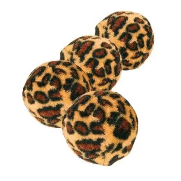 Trixie Leopar Desenli Top Kedi Oyuncağı 4 Adet 4 Cm - Image 1