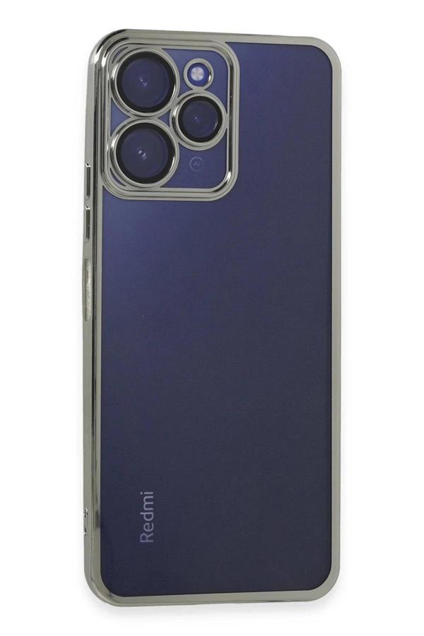 Xiaomi Redmi 12 Kılıf Lensli Silikon - Gümüş-(5796) - Image 1