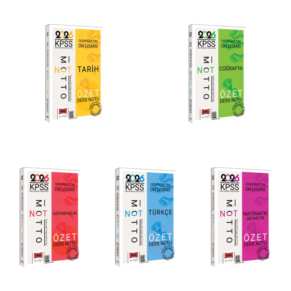 Yargı 2026 KPSS Ortaöğretim Ön Lisans Motto Serisi Genel Yetenek Genel Kültür Özet Ders Notu Seti Ya - Bi bigelio - Image 1