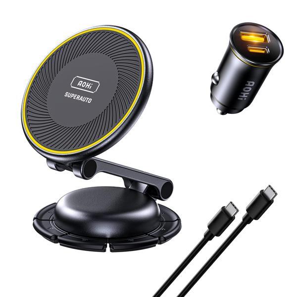 Aohi Superauto 65W Araç İçi Şarjı, 15W Şarj Aleti, Katlanır Telefon Tutucu - Image 1