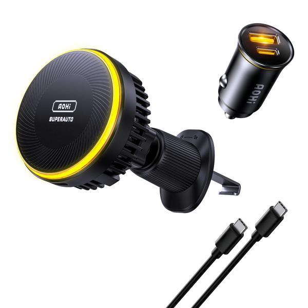 Aohi Superauto 65W Araç İçi Şarjı, Kendinden Soğutmalı Telefon Tutucu - Image 1