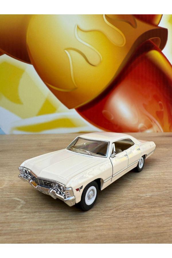Scn Toys Çek Bırak 1967 Chevrolet Impala Krem Diecast Araba Açılan Kapılar 1967 Chevy Impala Model Araba - Image 1