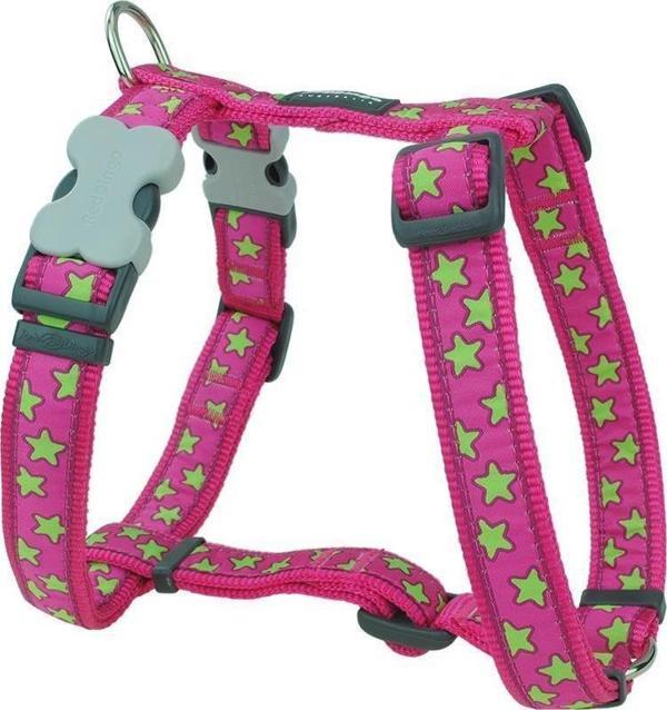 Reddingo Pembe Üzerine Lime Yıldızlı Göğüs Tasması L /25mm - Image 1