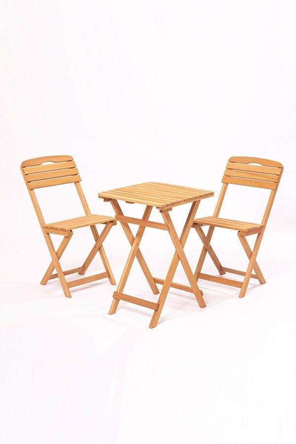 Balkon - Bahçe - Mutfak 3'lü Bistro Set 2 Sandalye 1 Masa - Image 1